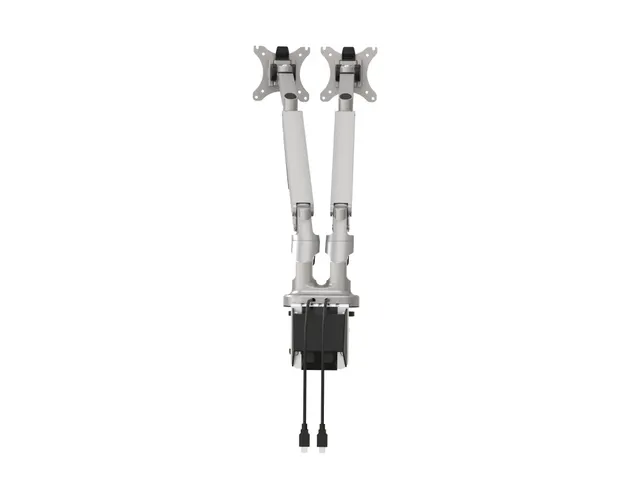 Bras 2 écrans incl ports USB gris