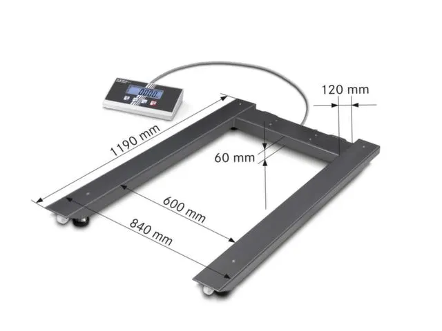 palletweegschaal,platform BxD 840x1190mm,staal,weegbereik 0-600kg