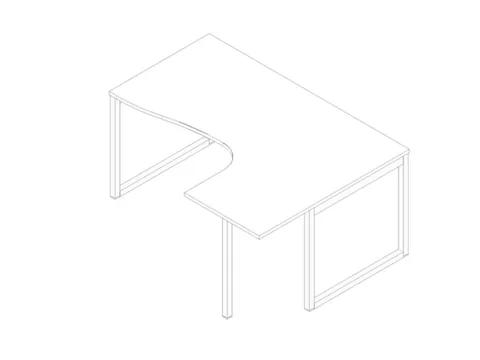 hoek-bureau,HxBxD 730x1600x1200mm,blad wit,verdieping rechts