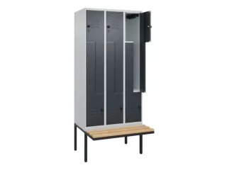 Z-garderobekast,HxBxD 2120x900x815mm,6vak,vak B 300mm,draaigrendel - 2