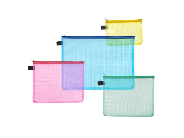 etui A5 PVC-vrij rood transparant met ritssluiting