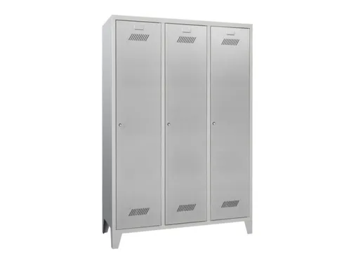 lockerkast,HxBxD 1850x1200x500mm,3vak,RAL7035,front RAL7035