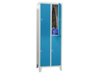 lockerkast,HxBxD 1850x600x500mm,2x2vakken,RAL7035,front RAL5012 - 2