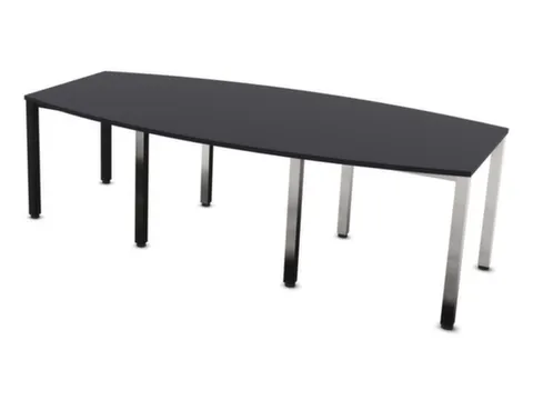 vergadertafel,HxBxD 740x2400x1200mm,vatvormig,CC-zwart