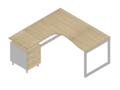 Bureauset Bureau Staand Ladeblok Links 730x1600x1650mm Eiken