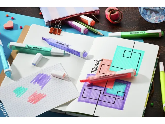 Markeerstift Stabilo Swing Cool Assorti 4 Stuks