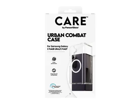 PanzerGlass CARE by Urban Combat Case Transparent w. White Qi Sa