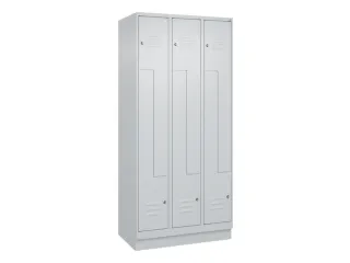 Z-garderobekast,HxBxD 1950x900x500mm,vak B 150/300mm,cil.-slot,sokkel - 1