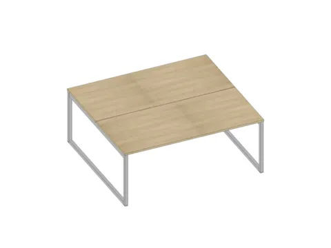 benchtafel,HxBxD 730x1800x1600mm,blad eiken,sledeframe aluminium