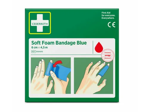 Bandage Cederroth Soft Foam blauw 6cmx4.5m