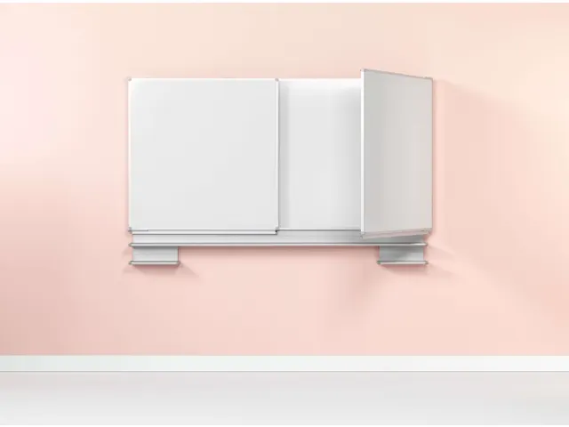 Tableau triptyque mécanisme à ressorts caché 120x200cm Blanc