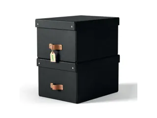 Leitz Puro Opbergdoos met deksel medium 17L set van 2 zwart - 1