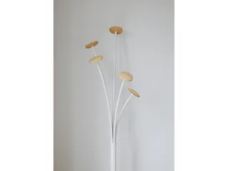 Festival kapstok 5 haken 187 cm wit / hout met parapluhouder - 2