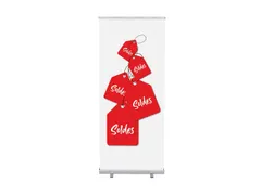 Roll-Banner 85x200 complete set met print "Soldes"