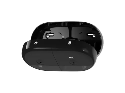 Tork T9 SmartOne Twin Mini Toiletpapier Dispenser Elevation Zwart