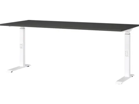 In hoogte verstelbaar bureau,HxBxD 680-910x1800x800mm,blad grafiet