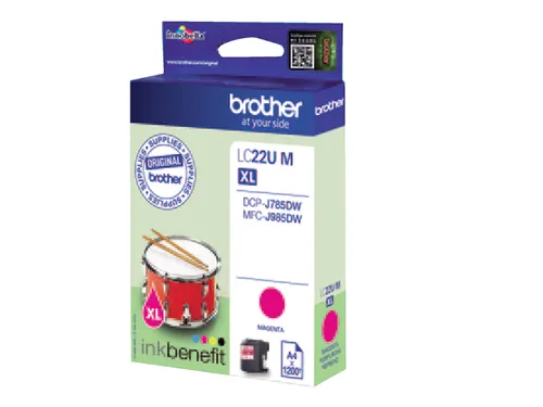 Inktcartridge Brother LC-22UM rood
