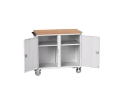 montagetafel 980x1050x600mm multiplexblad 2 kasten RAL7035 fr. RAL7035