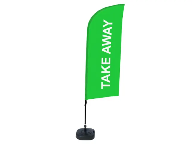 Promotievlag Alu Wind complete set "TAKE AWAY" Groen ECO print