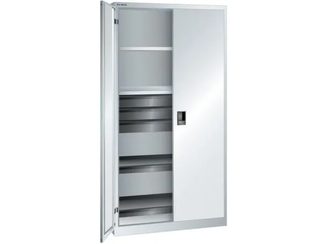universele kast,HxBxD 1950x1000x580mm,4xStalen bodem,3lade(n),key lock