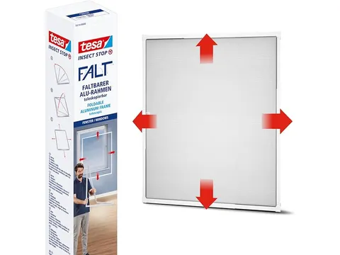 Tesa Insect Stop Opvouwbaar aluminium frame 1,4x1,4m wit