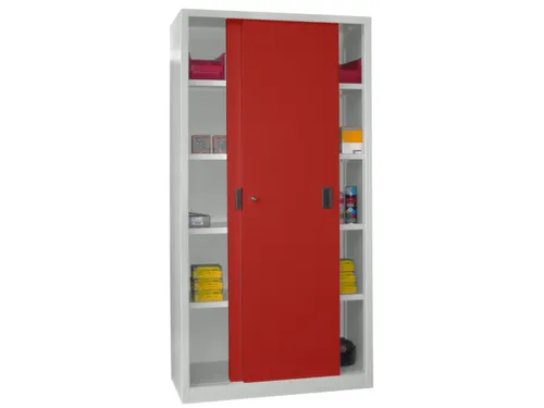 schuifdeurkast,HxBxD 1950x1000x500mm,RAL7035,front RAL3000