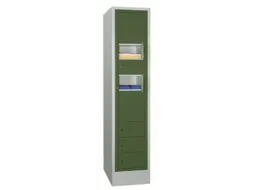 Vakken-/sorteerkast 1850x400x500 1x10 Vakken Ral7035 Front Ral6011