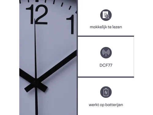 Aluminium Wandklok Ø 30cm cijferaanduiding DCF