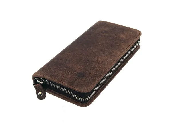 Etui Alassio cuir de chasseur brun 17x8x2,5cm