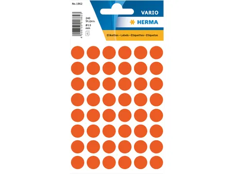 HERMA 1862 Multipurpose etiketten Rond 13mm Rood 240 stuks