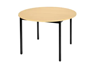 Tafel Rond 110 Cm Frame Zwart Blad Beuken - 1