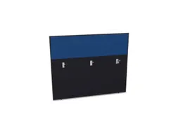 baliepaneel,v. bureau,aanbouw achter,B 1400mm,CC-zwart,BN6016-blauw