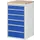 ladekast 1035x580x650mm 6laden cilinderslot RAL7035 RAL5010 beuken