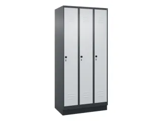 locker,HxBxD 1950x900x500mm,3vak,vak B 300mm,draaigrendel,sokkel - 1