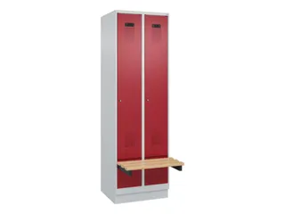 locker met bank,HxBxD 1950x600x815mm,2vak,vak B 300mm,cilinderslot - 2