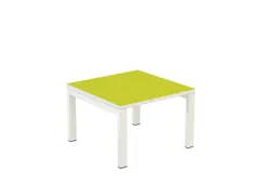 Bijzettafel 400X600X600Mm Vierkant Groen 4Voeten Wit Vierkante Buis