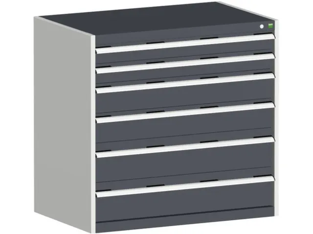 ladekast HxBxD 1000x1050x750mm 6laden RAL7035 front RAL7016