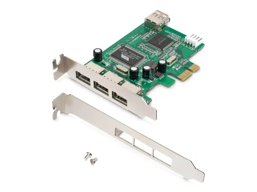 4-poort PCI Express Low Profile High Speed USB-kaart