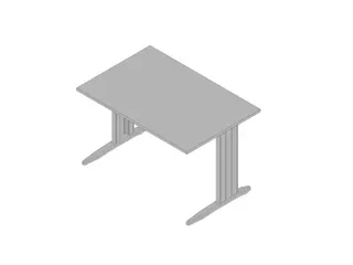 bureau,HxBxD 730x1200x800mm,blad grijs,C-voet aluminium - 1