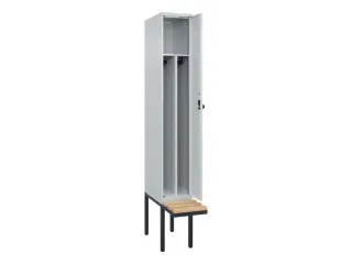 locker met bank,voor scheiding van kleding,HxBxD 2120x300x815mm,1vak - 1