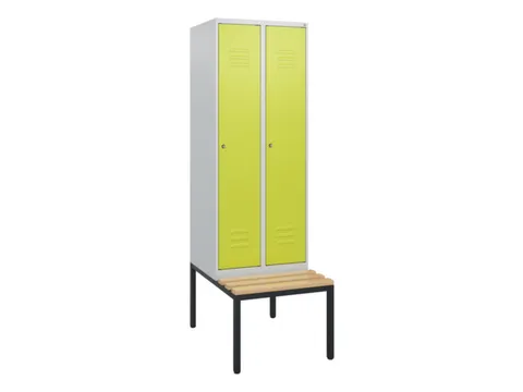 locker met bank,HxBxD 1950x600x815mm,2vak,vak B 300mm,cil.-slot