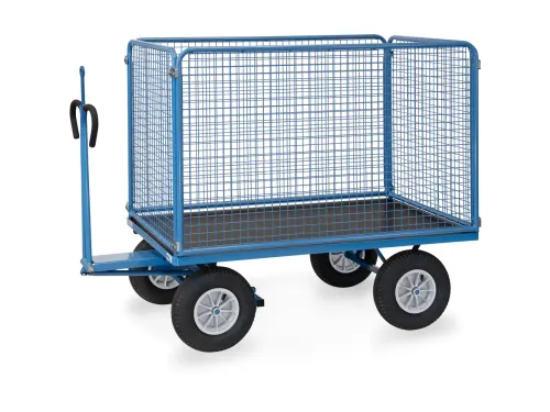 Handtrekwagen Trekoog 6445lz 1000kg 1600x900mm Draadgaas Luchtbanden