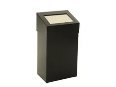 Afvalbak met pushklep 50 liter Zwart Sanitair