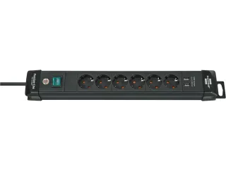 Stekkerdoos Brennenstuhl Premium 6 voudig inclusief 2 USB 3 m zwart - 1