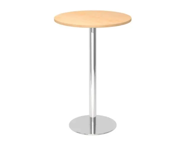 statafel,HxØ 1116x800mm,rond,schotelvoet chroom,ronde buis