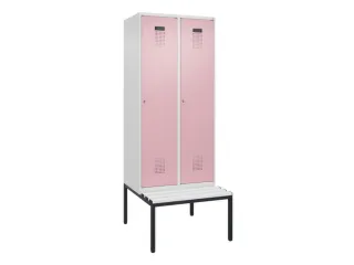 locker met bank,voor scheiding van kleding,HxBxD 2120x800x815mm,2vak - 2