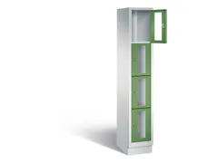 Lockerkast 1800x320x500mm 1x4 vakken Cilinderslot, Sokkel, RAL6011