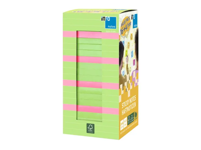 75X75Mm Pack Économique 20X 80 Vert Brillant 4X 80 Rose Brillant
