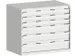 ladekast HxBxD 900x1050x650mm 6laden RAL7035 front RAL7035