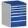 ladekast HxBxD 800x650x650mm 6laden romp RAL7035 front RAL5010